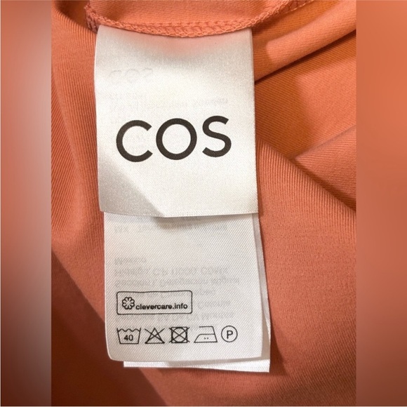COS Open Back Midi Dress Orange Relaxed Fit Sleeveless Like New Size Medium - Picture 15 of 16